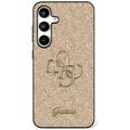 Funda Guess Fixed Glitter 4G Metal Logo para Samsung Galaxy S25 - Dorado