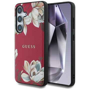 Funda Samsung Galaxy S25 Guess Grained Printed Flower Pattern - Compatible con MagSafe