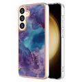 Funda TPU Marble Pattern Electrochapada IMD para Samsung Galaxy S25