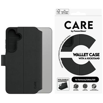 Funda tipo billetera con soporte Samsung Galaxy S25 PanzerGlass Care Feature - Negro