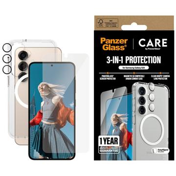 Paquete Samsung Galaxy S25 PanzerGlass Care Flagship 3 en 1 - Transparente