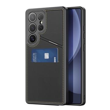 Funda magnética Samsung Galaxy S25 Ultra Dux Ducis Rafi II con soporte y ranuras para tarjetas - Negro