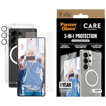 Paquete Samsung Galaxy S25 Ultra PanzerGlass Care Flagship 3 en 1 - Transparente