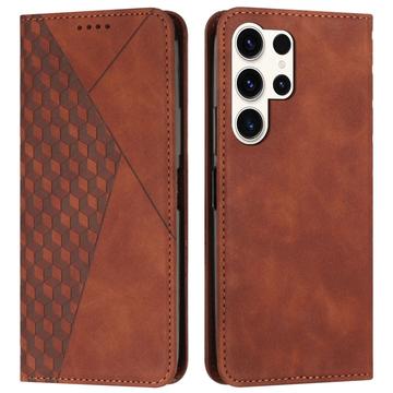 Funda de cartera con diseño de rombos y cierre magnético para Samsung Galaxy S25 Ultra