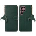 Funda con RFID para Samsung Galaxy S25 Ultra - Estilo Cartera - Verde