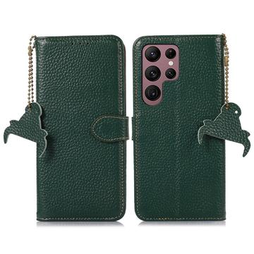 Funda con RFID para Samsung Galaxy S25 Ultra - Estilo Cartera - Verde