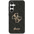 Carcasa Guess Fixed Glitter 4G Metal Logo para Samsung Galaxy S25+ - Negro