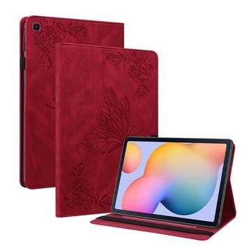 Funda tipo folio serie mariposa para Samsung Galaxy Tab S6 Lite 2020/2022/2024 - Roja