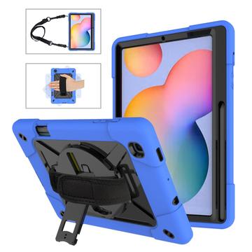 Funda con Correa de Mano Heavy Duty 360 para Samsung Galaxy Tab S6 Lite 2020/2022/2024 - Azul