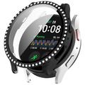 Carcasa Decorativa con Diamantes con Protector de Pantalla para Samsung Galaxy Watch7 - 40mm - Negro