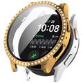 Carcasa Decorativa con Diamantes con Protector de Pantalla para Samsung Galaxy Watch7 - 44mm - Dorado