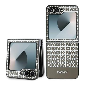 Funda para Samsung Galaxy Z Flip6 DKNY Repeat Pattern Bottom Stripe - Compatible con MagSafe - Marrón