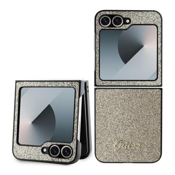 Carcasa Híbrida Guess Glitter Flakes Metal Logo para Samsung Galaxy Z Flip6