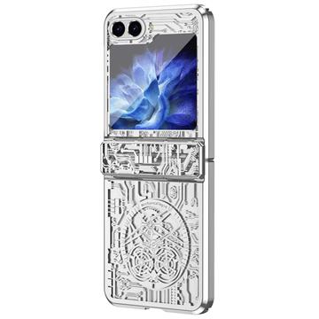 Funda de plástico galvanizado Mechanical Legend para Samsung Galaxy Z Flip6 - Plata