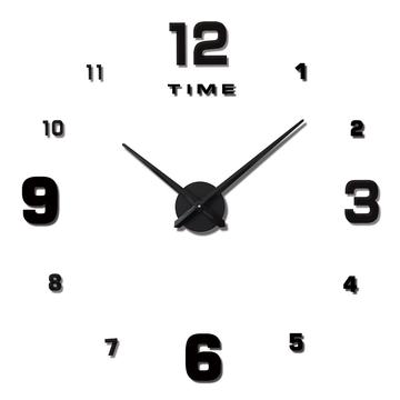 Reloj de Pared Autoadhesivo con Números Decorativos Sueltos - 70 a 120cm - Negro