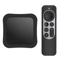 Set-top Box + Mando a distancia Juego de fundas protectoras de silicona anti-caída para Apple TV 4K 2021 - Negro