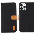 Funda Cartera Jeans Series para iPhone 14 Pro - Negro