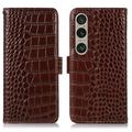 Funda Crocodile con RFID para Sony Xperia 1 VI - Estilo Cartera