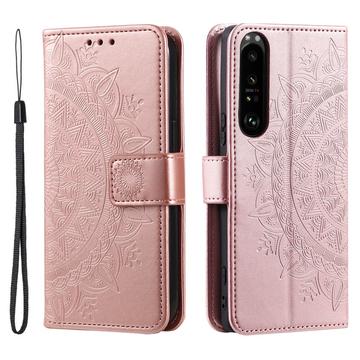 Funda Mandala Series para Sony Xperia 1 VI - Estilo Cartera - Rosa Dorado