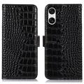 Funda Crocodile con RFID para Sony Xperia 10 VI - Estilo Cartera