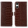 Funda Crocodile con RFID para Sony Xperia 10 VI - Estilo Cartera