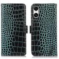 Funda Crocodile con RFID para Sony Xperia 10 VI - Estilo Cartera - Verde