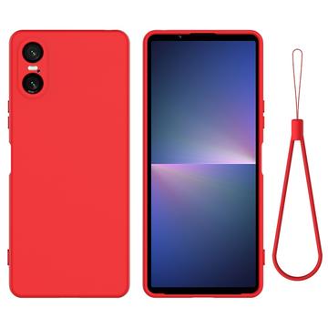 Funda de Silicona Líquida para Sony Xperia 10 VI - Rojo