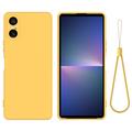 Funda de Silicona Líquida para Sony Xperia 10 VI - Amarillo