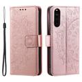 Funda Mandala Series para Sony Xperia 10 VI - Estilo Cartera - Rosa Dorado