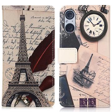 Funda Glam Serie para Sony Xperia 5 V - Estilo Cartera - Torre Eiffel