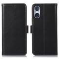 Funda de Cuero para Sony Xperia 5 V - Estilo Cartera - Negro