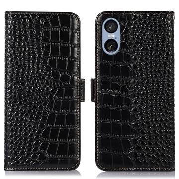 Funda Crocodile con RFID para Sony Xperia 5 VI - Estilo Cartera