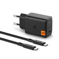 Spigen ArcStation Pro GaN-651 Cargador de pared de 65W con cable Type-C - Negro