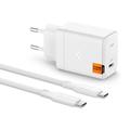 Spigen ArcStation Pro GaN-651 Cargador de pared de 65W con cable Type-C - Blanco