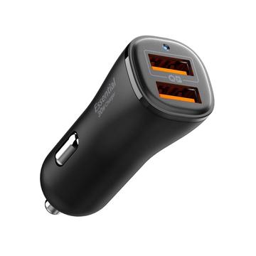 Spigen Essential EV302 Cargador de coche de 2 puertos 30W - Negro