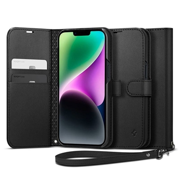 Funda iPhone 14 Spigen Wallet S - Estilo Cartera - Negro