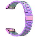 Correa de acero inoxidable para Garmin QuickFit 22mm / Garmin Fenix 7 / 7 Pro / 6 Three Beads Watch Band - Multicolor