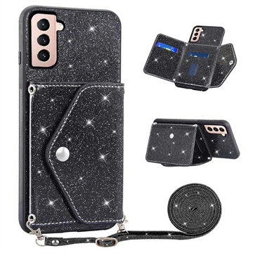 Carcasa con Tarjetero para Samsung Galaxy S23 5G Stardust - Negro