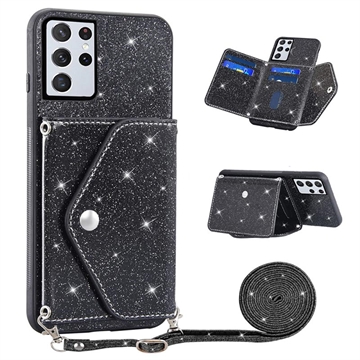 Carcasa con Tarjetero para Samsung Galaxy S23 Ultra 5G Stardust - Negro