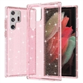 Funda Híbrida Stylish Glitter Series para Samsung Galaxy S22 Ultra 5G - Rosa