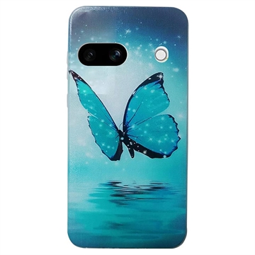 Carcasa de TPU Stylish Ultra Fina para Google Pixel 8a - Mariposa Azul