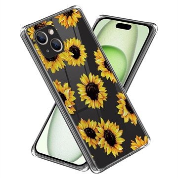 Carcasa de TPU Stylish Ultra Fina para iPhone 15 - Girasoles