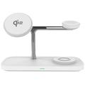 T255 Cargador inalámbrico magnético Qi2 3 en 1 15W - Blanco