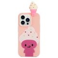 Carcasa de TPU Serie de Figuras 3D para iPhone 14 Pro - Helado