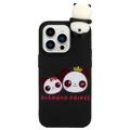 Carcasa de TPU Serie de Figuras 3D para iPhone 14 Pro - Dos Pandas