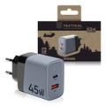 Cargador de pared Tactical Microgrid GaN 45W - PD3.0 USB-C, QC3.0 USB-A - Gris