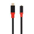 Adaptador robusto táctico Pin4Fun de USB-C a 3.5mm - 10cm - Negro / Rojo