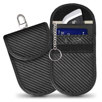 Tech-Protect KLR100 Estuche para llaves de coche con bloqueo RFID y tarjetero - Fibra de carbono