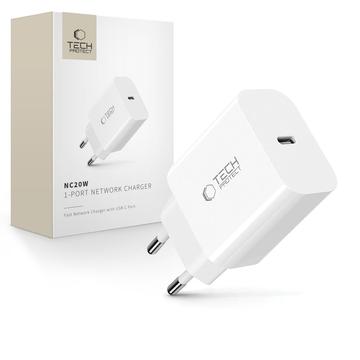 Tech-Protect NC20W 1-Puerto USB-C Cargador PD 20W - Blanco