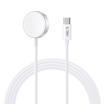 Tech-Protect UltraBoost Cargador magnético para Apple Watch - Cable USB-C, 120cm - Blanco